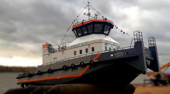 «Череповецкий судостроительный завод» спустил на воду буксир «Инженер Зингер»  проекта ТСК.395